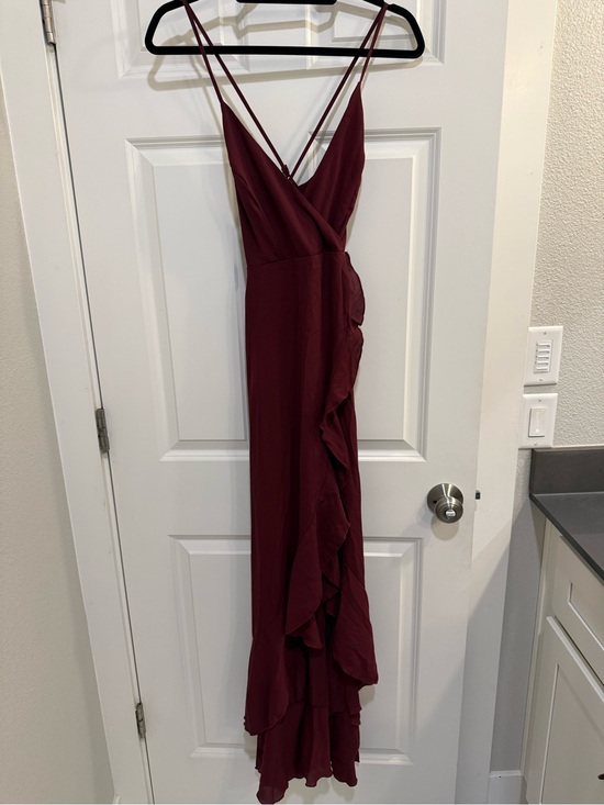 SHEIN Dresses & Skirts - SHEIN Burgundy Ruffle Wrap Maxi Dress